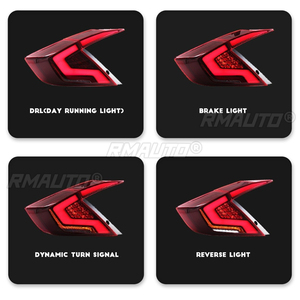 For Honda 10th gen Civic sedan 2016-2021 LED Daytime Running <b>Light</b> Waterproof Fog Lamp Car Taillight Assembly Body Kit - Product Image 4