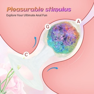 Tapón Anal de Silicona de Cristal para Hombres y Mujeres, Diseño con Cuentas de Cristal Integradas, Material Impermeable para una Fácil Limpieza, Juguetes Sexuales Duraderos - Product Image 3