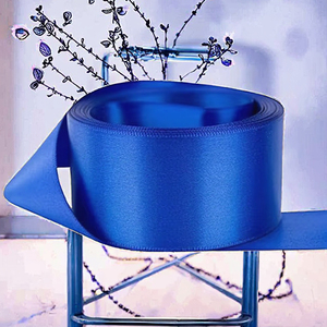 Factory direct Eco-Friendly Solid Blue Satin <b>Ribbon</b> 5cm Width Tearproof Luxury Bowknot Wedding Party Bouquets Gift Packaging - Product Image 3