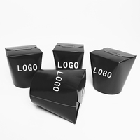Boîte d'emballage en papier kraft pour restaurant de restauration rapide, jetable, biodégradable, avec logo personnalisé et gaufrage