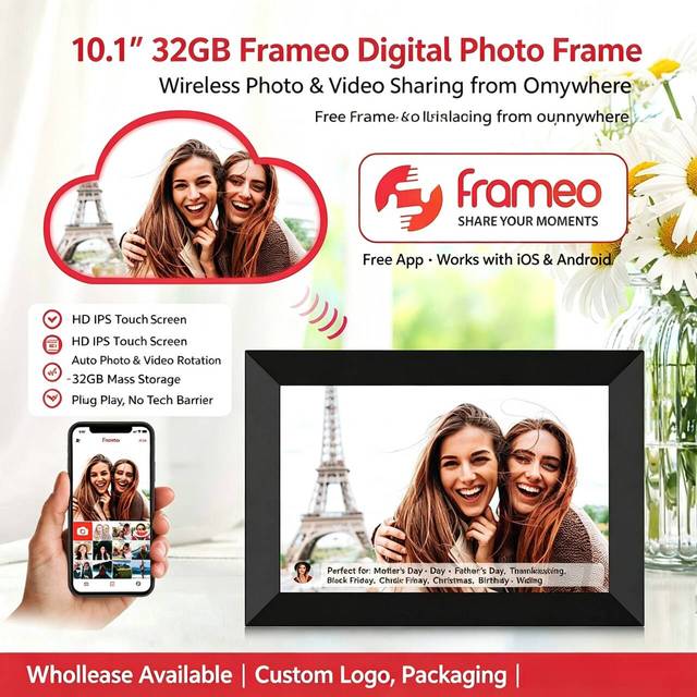 Tech Connects Distance Frames Hold Affection 32GB Large Storage and Smart Memory Keeper WiFi Digital Photo Frames and Calendar