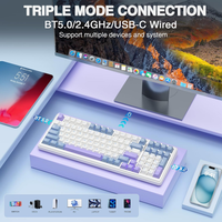 Clavier AULA F99 personnalisé, structure Gasket à touches complètes, 8000 mAh, clavier mécanique tri-mode, rétroéclairage RVB, clavier de jeu