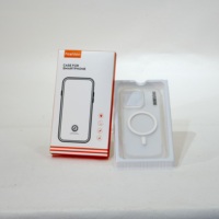 Boîte de présentation en carton blanc à contraste lumineux pour étui de téléphone, plateau intérieur en blister, pour présentoir de magasin numérique