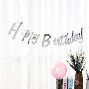 Bannière de fête d'anniversaire en gros, décoration suspendue pour fond de scène, fournitures de décoration, bannière en papier scintillante de félicitations pour anniversaire - Product Image 5