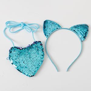 बिल्ली कान बच्चों के हेडबैंड कार्टून अनुक्रमों को मीठे राजकुमारी छोटे परिवर्तन बैग दिल बैग सेट - Product Image 6