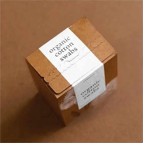 플립 뚜껑과 흰색 로고가있는 친환경 생분해성 접이식 다크 브라운 크래프트 종이 상자