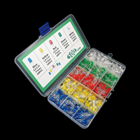 Chipsship cinq couleurs de diodes électroluminescentes LED f5mm en ligne avec 100 lumières rouges, jaunes, bleues, vertes et blanches, un total de