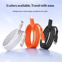 Kabel Data Silikon Pengisian Cepat 60W untuk iPhone 15-17, Ponsel, Laptop, Pengisian Cepat PD, Transmisi Data, Desain Anti-Selip