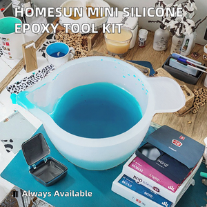 Homesun bricolage Mini tasse de mélange en <span class=keywords><strong>silicone</strong></span> tasse de distribution haute résine écologique artisanat outil de fabrication de bijoux pour gâteau époxy numéro sac - Product Image 3
