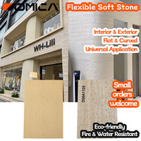 Panneau souple en travertin tissé de chanvre, style colonne romaine, pour décoration murale extérieure, plaque naturelle imperméable en argile MCM