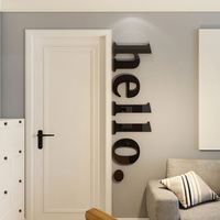 HELLO Stickers Acrylic Self Adhesive Home Bedroom Headboard Decoration Painting Wall HELLO Sticker