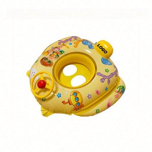 Cartoon Steering Wheel Baby Summer Pool <b>Float</b> <b>Inflatable</b> Car Horn Seat Ring for Children PVC Material - Product Image 1
