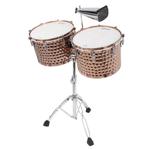 Instruments de <span class=keywords><strong>percussion</strong></span> OEM, timbales en métal rose doré de 14*15 pouces avec peau de tambour <span class=keywords><strong>Remo</strong></span>, attaches de style LP - Product Image 4