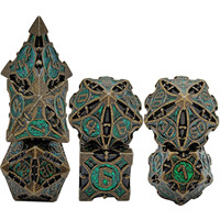 Dés en métal élégants pour Dungeons & Dragons, ensemble de dés multicolores à facettes D6 G Sulu, jeu de table personnalisé, 7 pièces, 100 par boîte