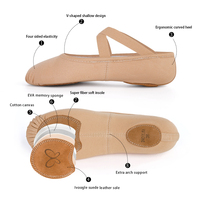 Chaussons de danse à semelle souple et très extensible, légers et professionnels pour les danseurs