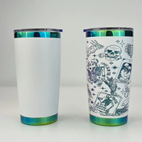 Tasse à bière en métal plaqué miroir vert de 20oz avec logo personnalisé tasse de voyage à café isolée sous vide en acier inoxydable