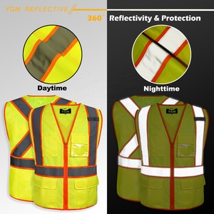 Ingrosso gilet <span class=keywords><strong>di</strong></span> sicurezza riflettente in poliestere 100% ad alta visibilità giallo tasca multipla pratica gilet da costruzione per strada - Product Image 2