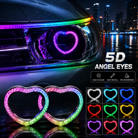 VAHID En gros Anneau lumineux LED WRGB à couleurs de rêve en forme de cœur, effet 5D, type Angel Eyes, feux de jour, accessoire de voiture pour rétrofit