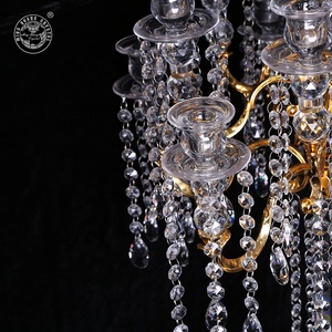 MH-ZT185 13 arms <span class=keywords><strong>lampadario</strong></span> di cristallo candelabri con gold metal arms cristallo di vetro candble titolare di nozze - Product Image 2