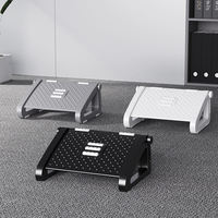 Repose-pieds de massage, repose-pieds inclinable à 3 niveaux, marchepied ergonomique sous le bureau avec nœuds et rouleaux de massage texturés