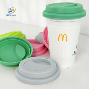 Tùy Chỉnh Cấp Thực Phẩm Vòng Hình Tái Sử Dụng Đầy Màu Sắc Silicone Cup Nắp Bền Nước Trái Cây Cà Phê Uống Cup Bìa Tùy Chỉnh Cup Với Nắp Đậy - Product Image 1