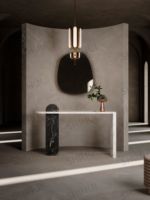 Table console en pierre de travertin de luxe pour salon de villa contemporaine SH STONE