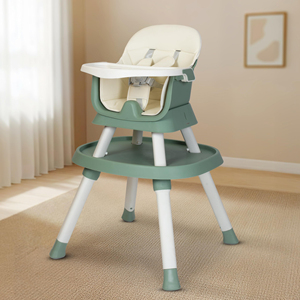 6-in-1 Safety Plastic High Chair Reading <b>Table</b> Phone Stand Foldable Eco-Friendly for Baby Feeding Kids Study Dining Living Room - Product Image 1