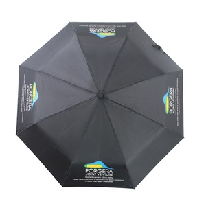 Promotional Custom Logo 3-Folding Automatic Sun Rain Water-Repellent Metal <b>Umbrella</b> Black Business Gifts Manual Control - Product Image 4