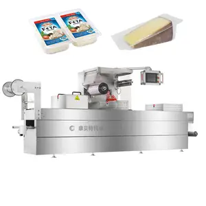 Automatic thermoforming triangle sandwich biscuit packaging machine with MAP in solid box