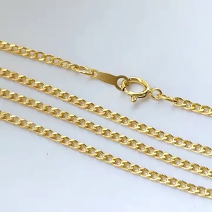 14K 18K oro pieno di <span class=keywords><strong>perline</strong></span> <span class=keywords><strong>collana</strong></span> e catena a maglie cubane per gli uomini con sottili catene d'oro gioielli forniture all'ingrosso - Product Image 2