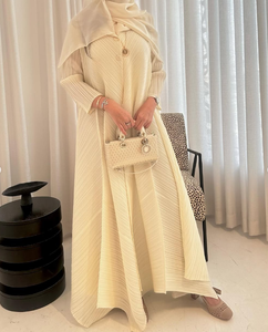 Abiti da sera modesti eleganti da donna personalizzati in fabbrica abiti da sera a manica lunga in tinta unita ampi con pieghe Miyake Vestidos casual Eid - Product Image 6