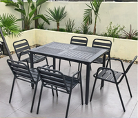 Ensemble de meubles de patio pour repas en plein air, 3 pièces, acier au carbone, alliage d'aluminium, table et chaises modernes, imperméables, cour, terrasse, balcon