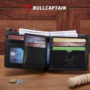 BULLCAPTAIN กระเป๋าสตางค์หนังแท้สำหรับผู้ชายธุรกิจแบบสบาย ๆคลิปหนีบเงินอเนกประสงค์ RFID ป้องกันแม่เหล็กช่องใส่การ์ดหลายช่องกระเป๋าใส่เหรียญ - Product Image 5