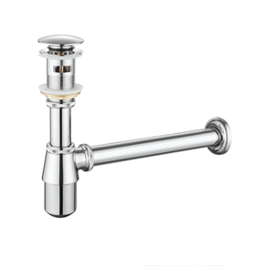 Kit Completo <span class=keywords><strong>Sifone</strong></span> <span class=keywords><strong>a</strong></span> Bottiglia <span class=keywords><strong>con</strong></span> Valvola Pop-up in Ottone Cromato per Lavabo, Set Scarico per Progetti Alberghieri e Acquirenti al Dettaglio - Product Image 1