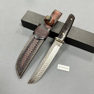 มีดโบวี่ใบมีดยาวเหล็กดามัสกัส VG10 สไตล์บุชิโดญี่ปุ่น ใบมีดเหล็กดามัสกัสแท้ - Product Image 1