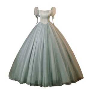 S4769N Nouvelle Robe de Soirée Princesse Vert Clair à Manches Bulles Françaises, Modèle 2026, Idéale pour Examen d'Art Vocal et Spectacle Solo - Product Image 5