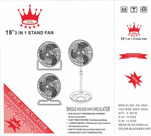 Fsbsd 18 inch 220V 50W ventilador xách tay điện làm mát không khí 3 trong 1 AC <span class=keywords><strong>Fan</strong></span> AC động cơ quạt bệ bàn lớn tầng đứng người hâm mộ - Product Image 6