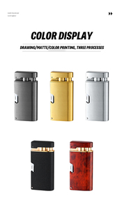 Encendedores de Cigarros Metálicos con Logotipo Personalizado, Resistentes al Viento, Recargables, con Llama Azul, de Gas Butano, con Abrebotellas y Cortaúñas - Product Image 6
