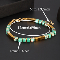Bracelet Teowak en jaspe impérial vert foncé, coupe carrée, avec rallonge, vente en gros pour les détaillants de boutiques
