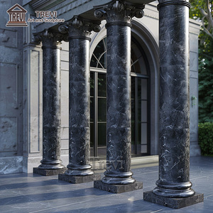 Columna de <span class=keywords><strong>arquitectura</strong></span> Pilar <span class=keywords><strong>romano</strong></span> de piedra de mármol negro natural para casa - Product Image 6