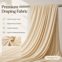 Rideau de fond de scène en tissu polyester blanc et rouge de 1,58 m x 3,05 m pour décoration d'événements, soyeux et doux comme la soie de lait, vente en gros