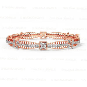 Ladies Exclusive Fine <b>Bangles</b> Ethnic Fashion Brand Classic Diamond 14Kt 3.60ct IGI Certified Luxury <b>Gold</b> Plating <b>Rose</b> <b>Gold</b> - Product Image 3