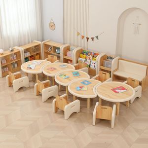 Meuble d'angle en bois massif pour salle de jeux d'enfants, unité de rangement Montessori avec organisateur de jouets et espace de siège - Product Image 4