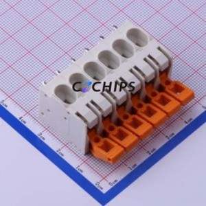 KF206-7.5-6P Spring Terminal Block Through hole Component (THT),P=7.5mm Connector 7.5mm 6P 6 41A - Product Image 1