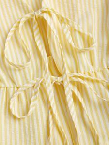 Ensemble 2 pièces décontracté pour femmes, haut ample à rayures confortable avec nœud devant et pantalon, nouvelle collection tendance - Product Image 6