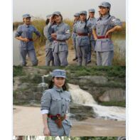 Disfraz de actuación del Ejército de Octava División, color gris claro, de lino, unisex, para niños y adultos - Product Image 1