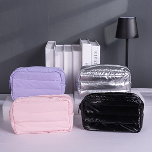 Bolsa de Maquillaje con Cierre y <span class=keywords><strong>Logotipo</strong></span> Personalizado, Bolsa de Almacenamiento de Viaje Impermeable de Algodón, Portátil y Grande para <span class=keywords><strong>Mujer</strong></span>, Bolsa de Cosméticos - Product Image 1