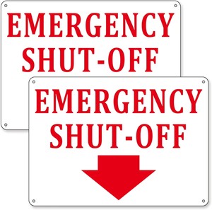 Segnale di arresto di emergenza, avviso di arresto di emergenza in alluminio, segnale di identificazione per lo spegnimento delle apparecchiature impermeabile e durevole - Product Image 1