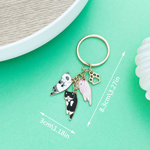 Tricolor <b>Cat</b> Keychain Zinc Alloy 3D Shape Portable Jewelry Accessory For Creative DIY <b>Gifts</b> - Product Image 3