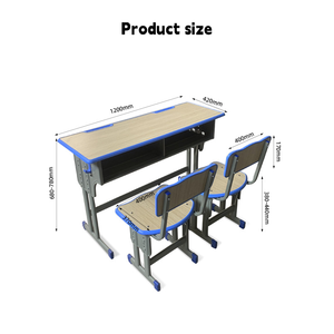 Tables et chaises doubles pour étudiants, vente en gros, réglables en hauteur, bureau de formation scolaire, <span class=keywords><strong>table</strong></span> d'apprentissage pour enfants - Product Image 2